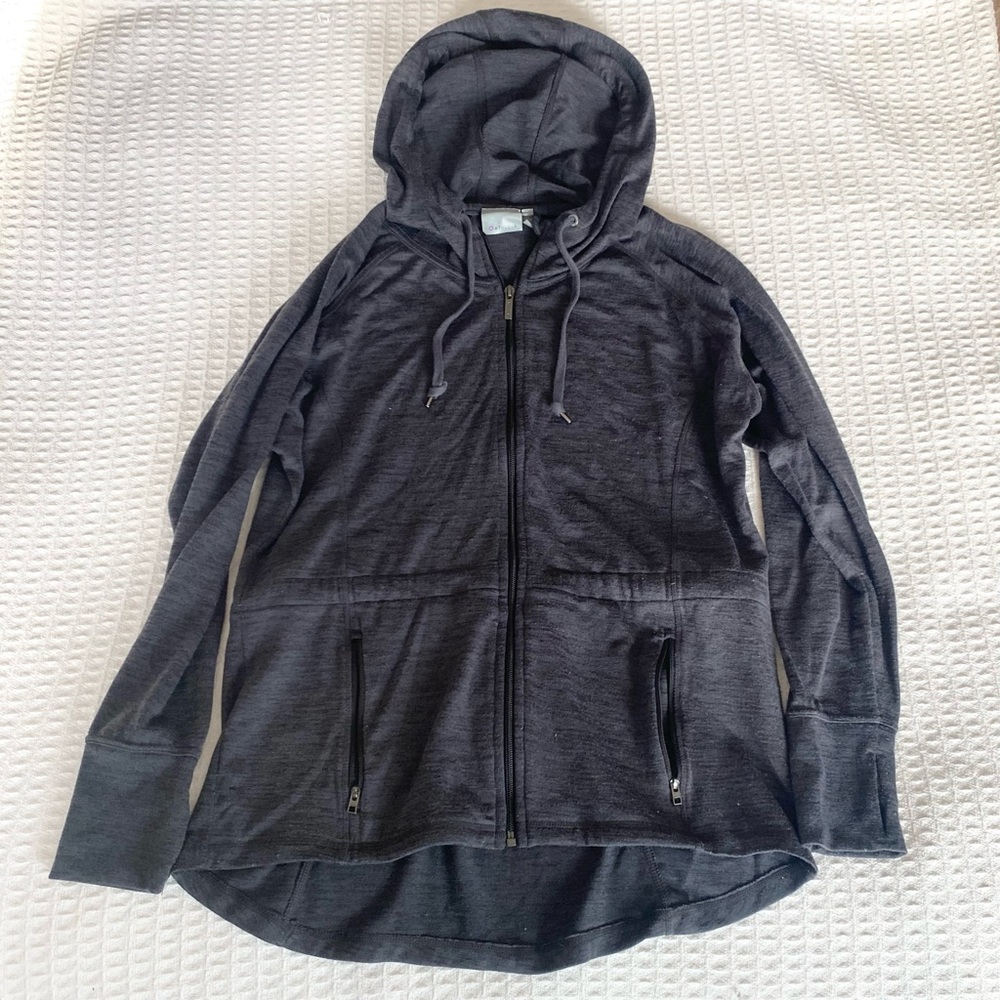 Athleta Women's dark Gray Zip-Up Hooded sweatshirt Medium